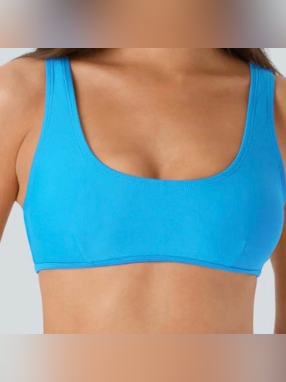 Halara Solid U Neck Bikini Top Swimsuit Blue